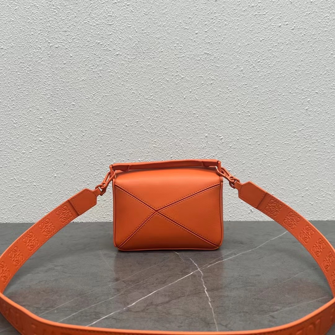 Loewe Mini Puzzle Bag in Classic Calfskin Orange